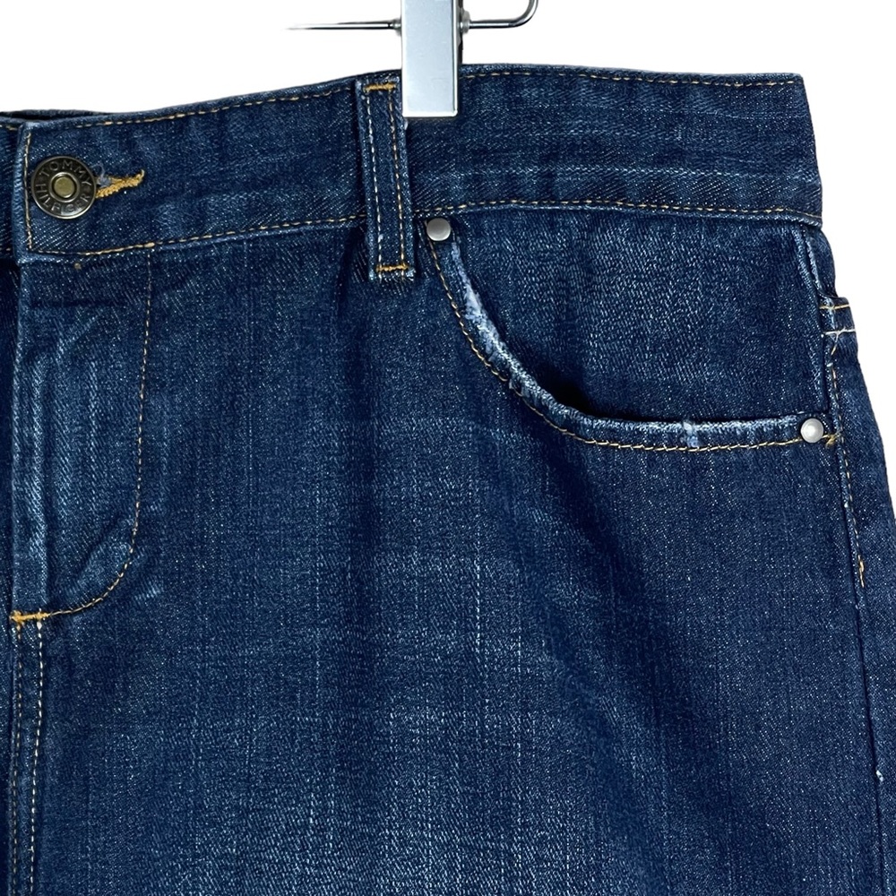 Tommy Hilfiger Distressed Denim Dark Wash Jean Mini Skirt Size 14 - Picture 11 of 14